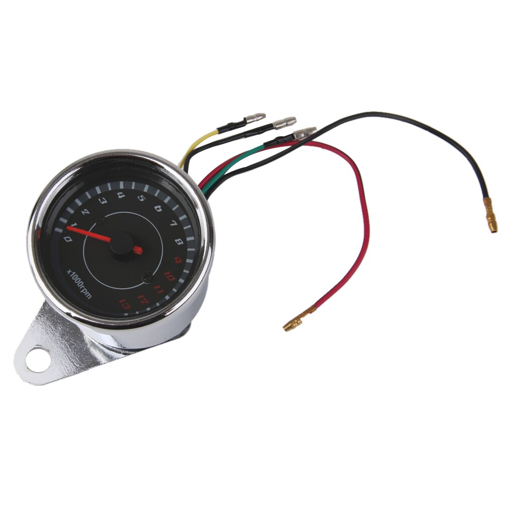 Universal Silver Metal Autobike Tachometer Gauge 0-13000 RPM