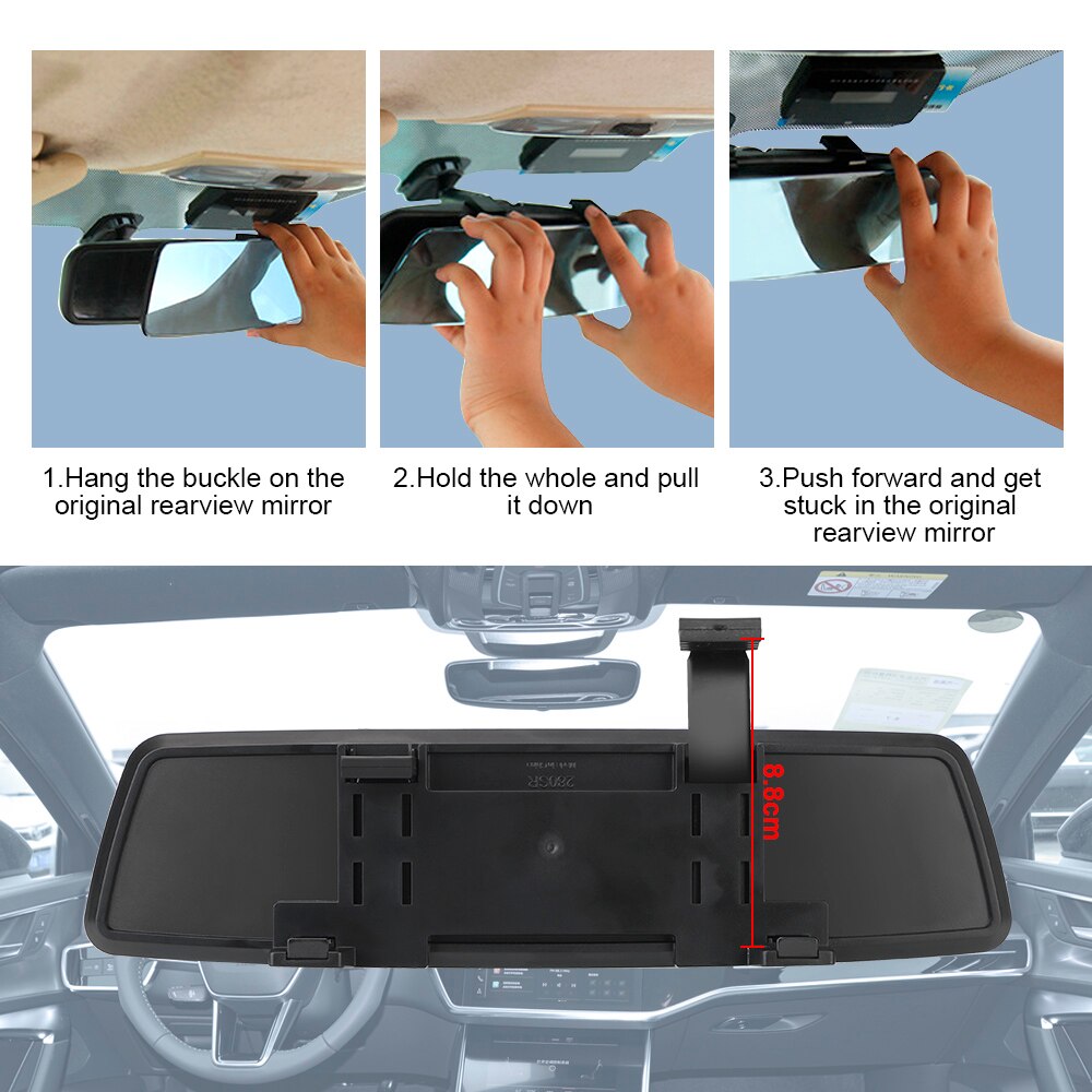 LEEPEE 2.5D Full Creen HD Glass Car Interior Rear View Mirror Anti-glare Wide-angle Blue Frameless Mirror Auto Accessories