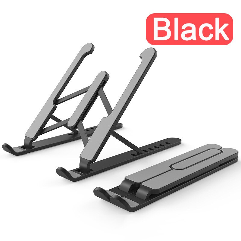 Universal Adjustable Desktop Tablet Holder for IPad Pro 11 12.9 Macbook Pro Air Tablet Notebook Portable Foldable Laptop Stand: Laptop Stand Black