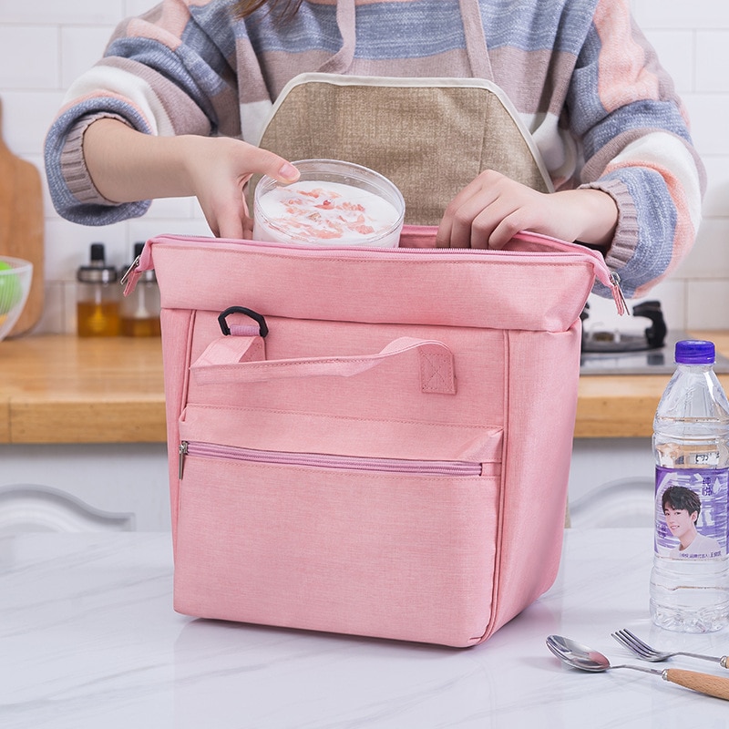 Bolsa térmica portátil para almoço, sacola com isolamento frio para armazenamento de alimentos, acessório para lazer, para mulheres e crianças