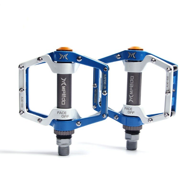 Los pedales de bicicleta MTB BMX rodamiento sellado bicicleta CNC producto de aleación de carretera de montaña calas SPD ultraligero Ciclo de Pedal ciclismo Accesorios: Blue