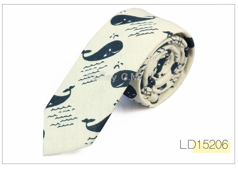 Print slips afslappet smal slips slips til mænd hip-hop fest blomster bomuld tynd slips krave: Ld15206