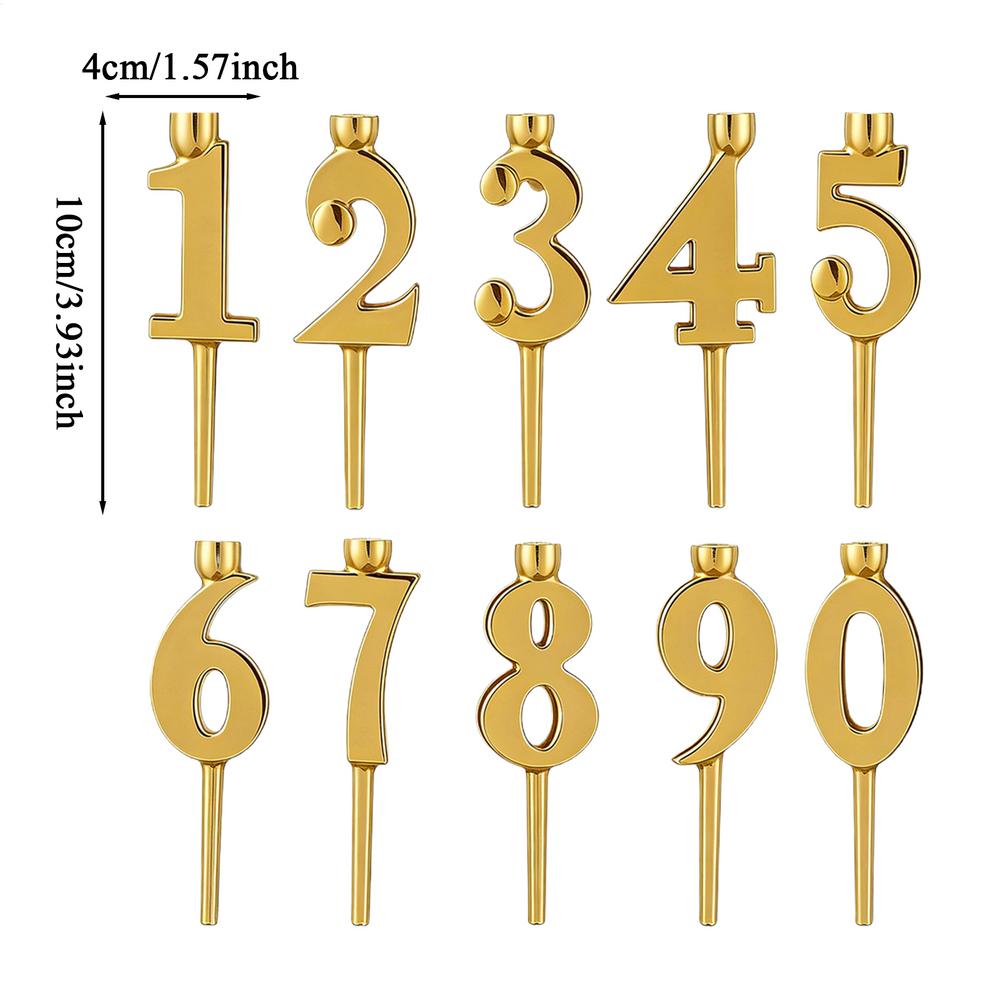 Number Birthday Candle Holders for Cake 10 Pieces Birthday Party Supplies Cake Toppers for Party Planners Home Bakers: Red