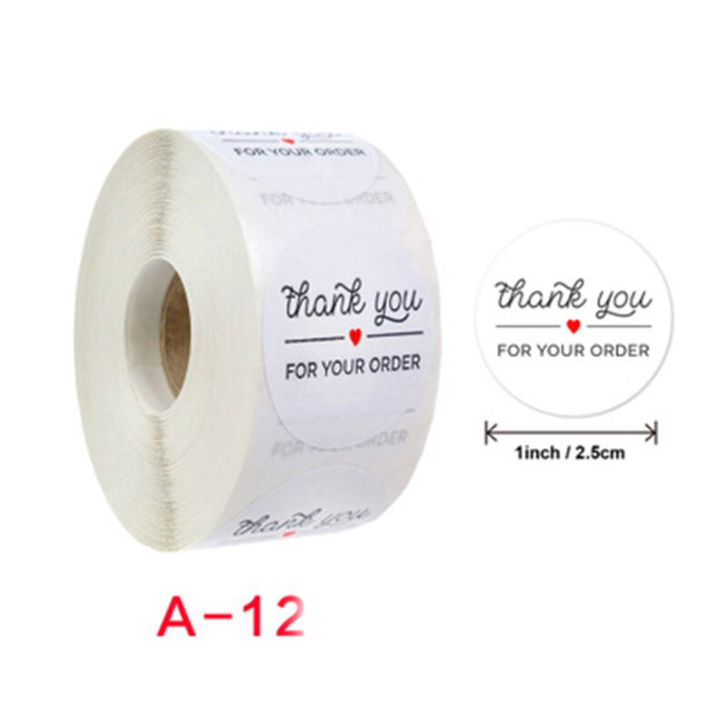 500pcs/roll Handmade Sticker Circle Stationery Seal Labels wedding Sticker Business Packaging Stationery Sticker