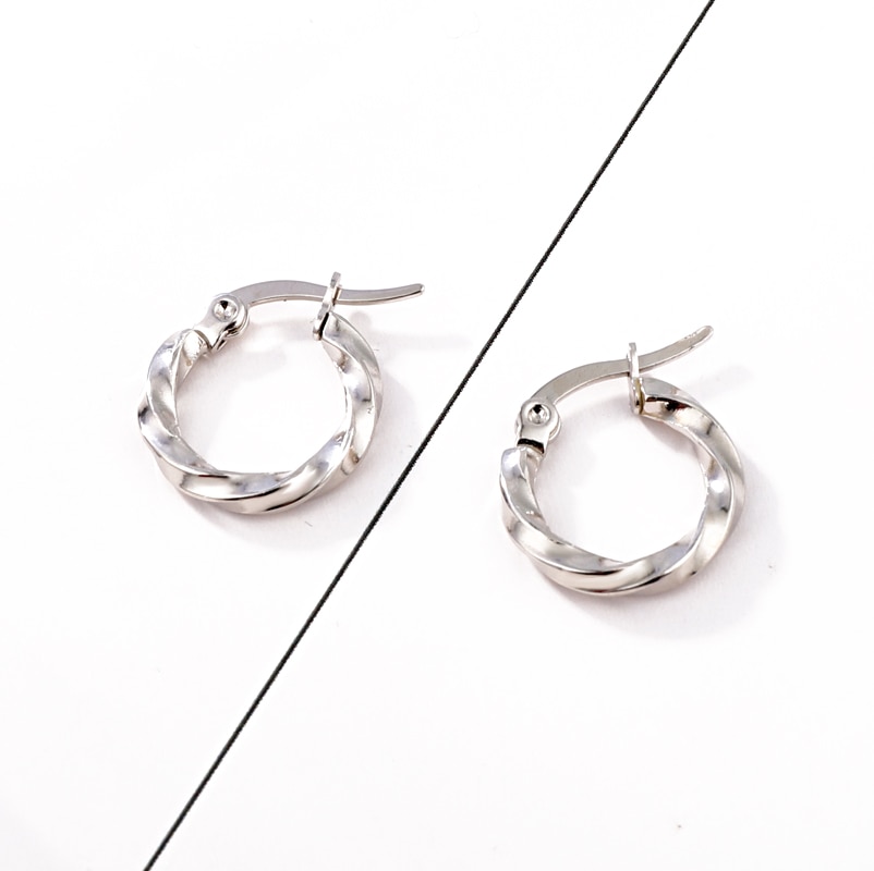 1 paar Eenvoudige Goud Zilver Kleur Eindeloze Cirkel Hoepel Oorbellen Voor Vrouwen Persoonlijkheid Twist Draad Opening Oorbel Sieraden E138