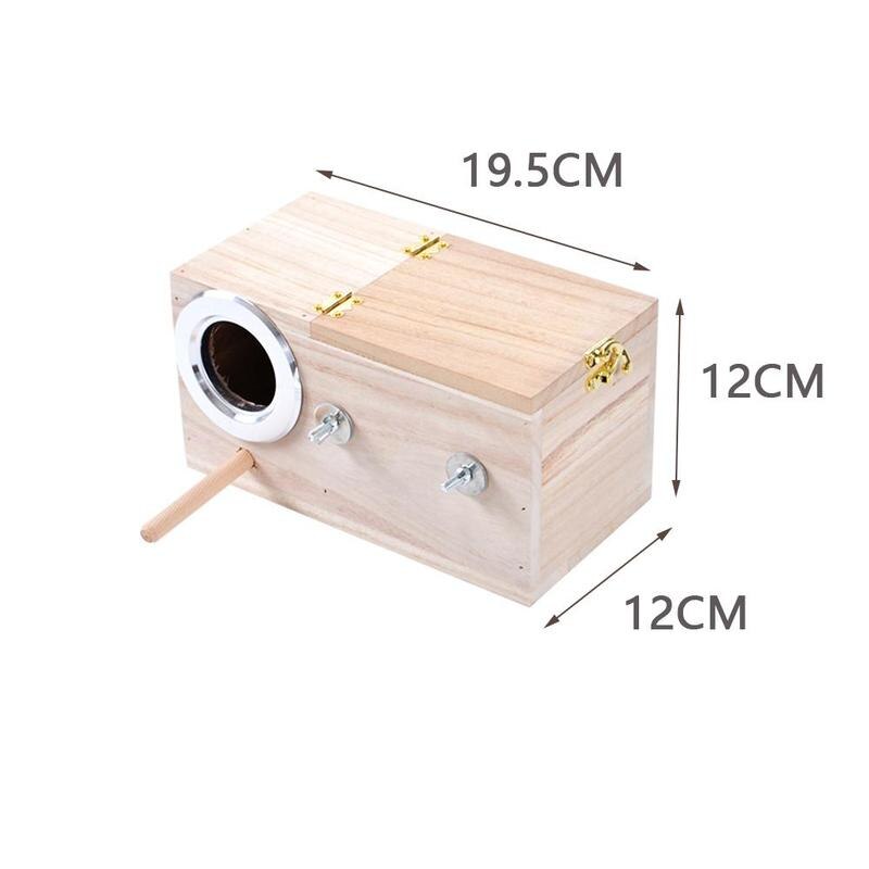 Parrot Breeding Box For Lovebirds Parrotlets Mating Opening Durable Hole House Nest Solid Wood Left/right Wooden Parakeet B Z9X2