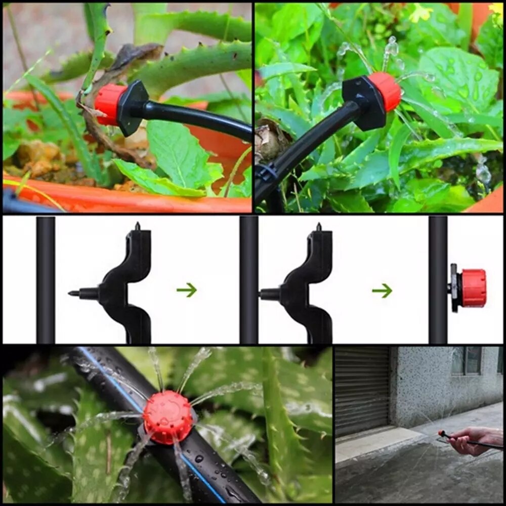 100pcs/set Sprinkler Garden Irrigation Micro Flow Dripper Drip Head Irrigation Sprinklers Adjustable Water Dripper Head