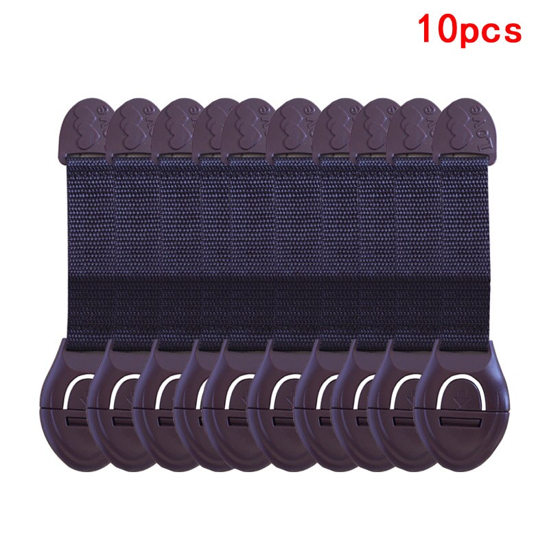 10 Uds bloqueo de seguridad para niños cajón cerradura de la puerta de seguridad cerradura de la puerta bebé aseo seguridad cierre de plástico bebé protección: AQS022-02