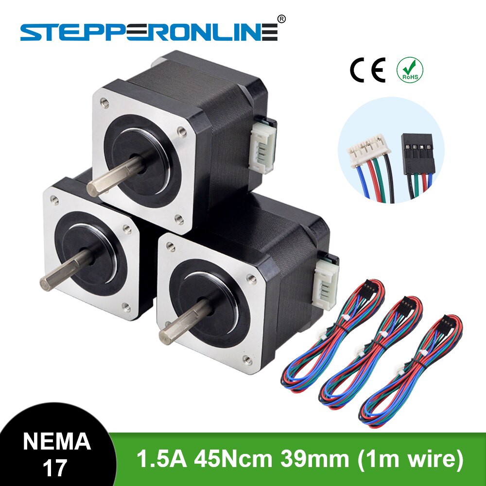 STEPPERONLINE 3PCS Nema 17 Stepper Motor 45Ncm 39m... – Grandado