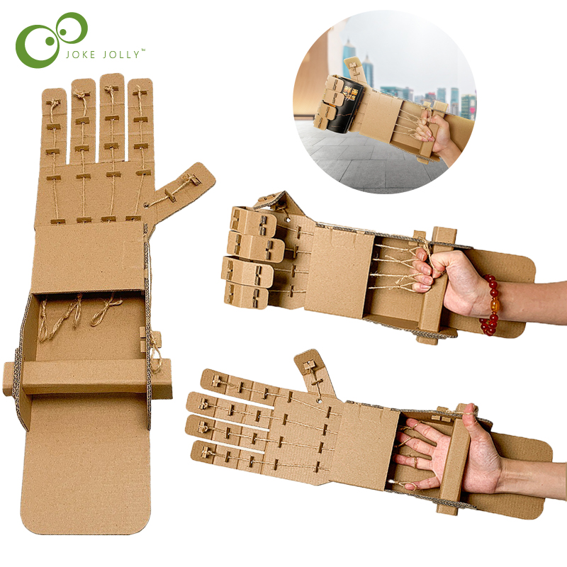 1Set DIY Doodle toy corrugated mechanical robot hand machine Arm Paper model puzzle block Paper education Kids Children toys YJN