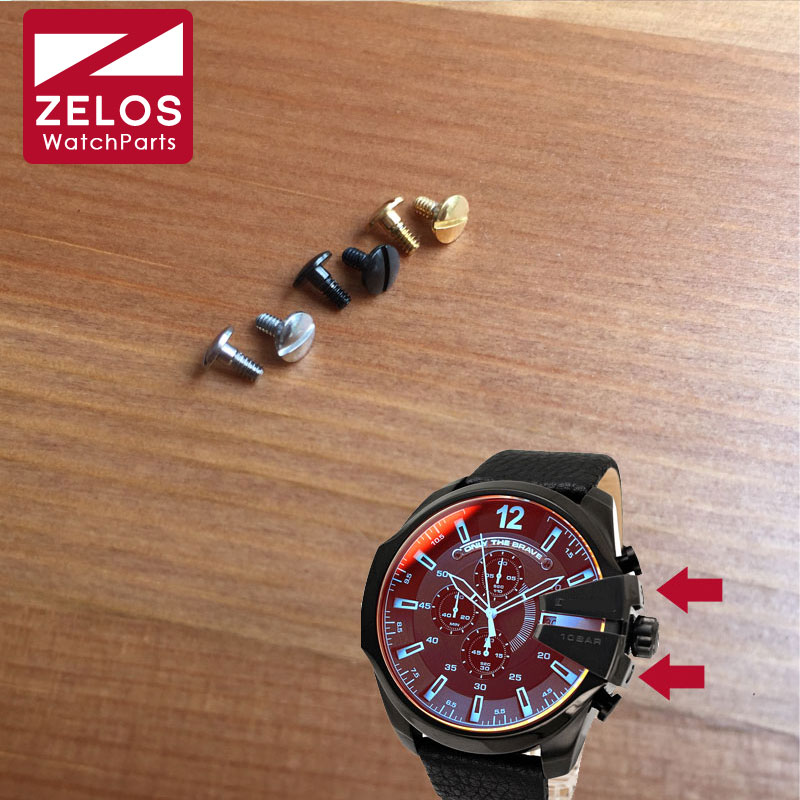 2 stuk/set DZ horloge schroeven voor diesel Chronograaf man horloge crown bridge bescherm guard horloge schroef
