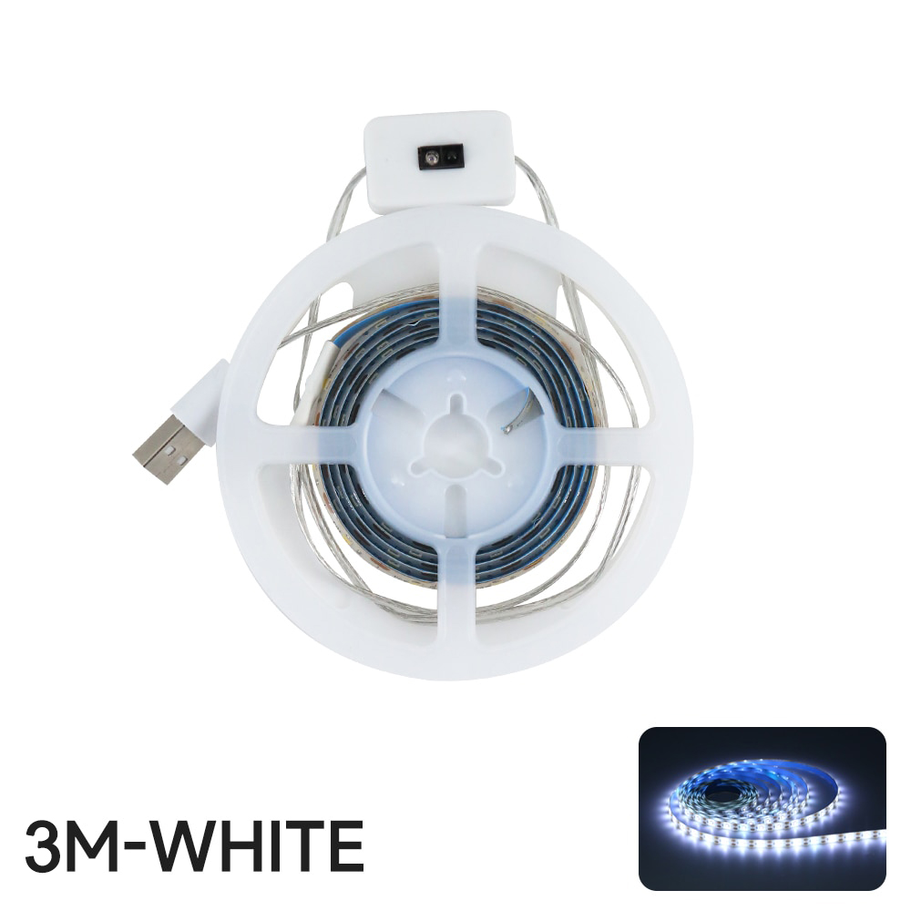 Tira de luces LED con Sensor de encendido y apagado, luz de fondo con USB, CC de 5V, barrido manual, TV, cocina, debajo del gabinete