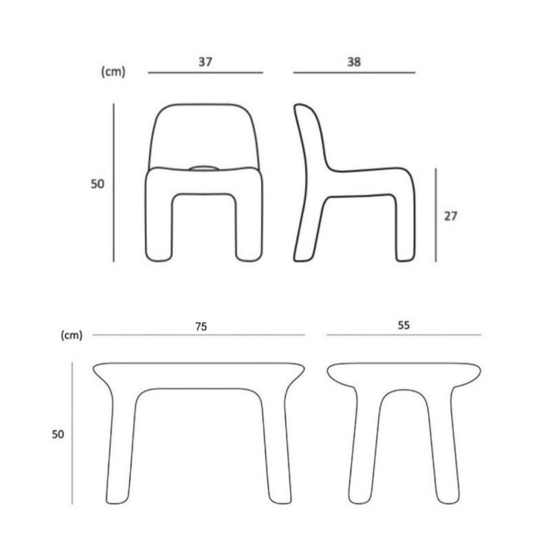 Sillas de plástico ecológicas nórdicas para exteriores, banco pequeño con respaldo de , muebles de sala de estar, tocador, Taburetes