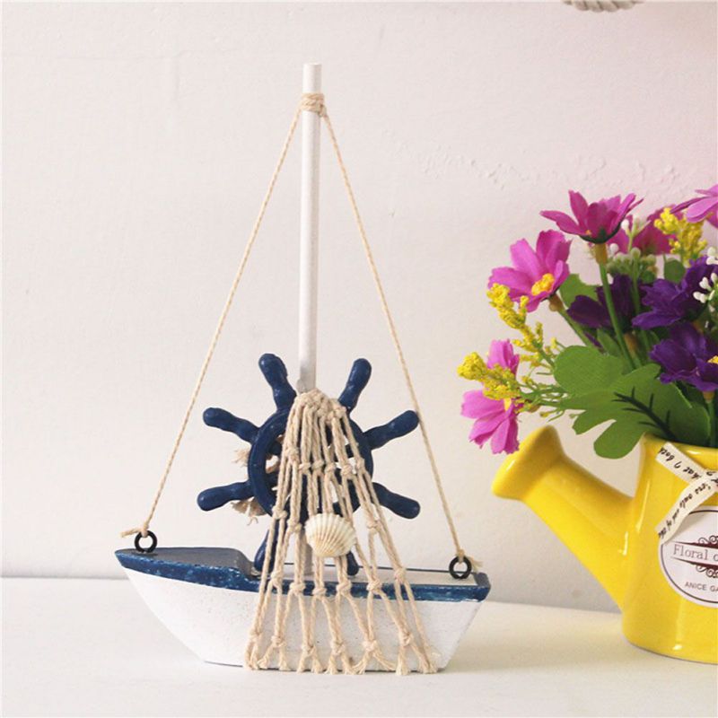 Set Di 2 Modellini In Legno Di Barche A Vela In Stile Mediterraneo, Decorazioni Nautiche Per Casa O Ufficio, Perfetti Come Oggetti Scenici Per Fotografie E Regali Originali