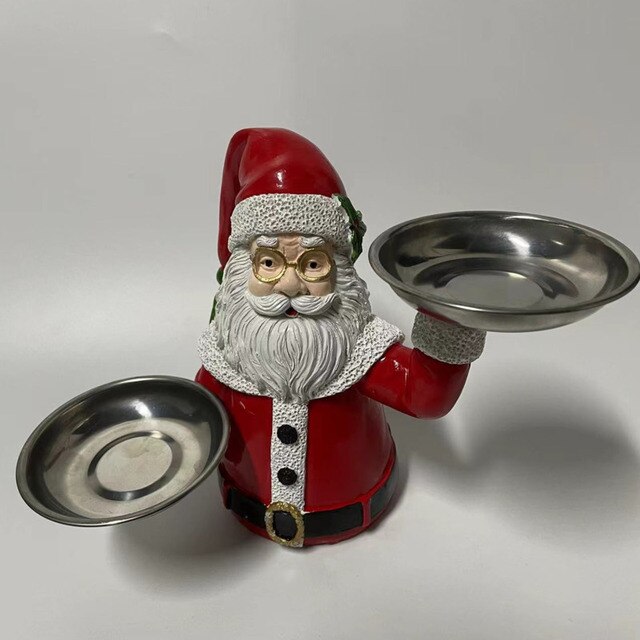 Christmas Snowman Dessert Plate Santa Claus Trays Decorative Cake Stand Snack Fruit Plate Christmas Table Party Decoration: Santa Claus