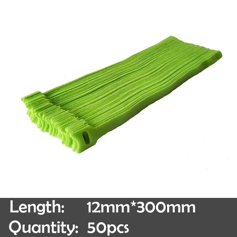 50pz fascette adesive per nastro di fissaggio fascette magiche gancio ad anello bastone bulcker cintura fascio filo linea cavo cinturino: leggero verde