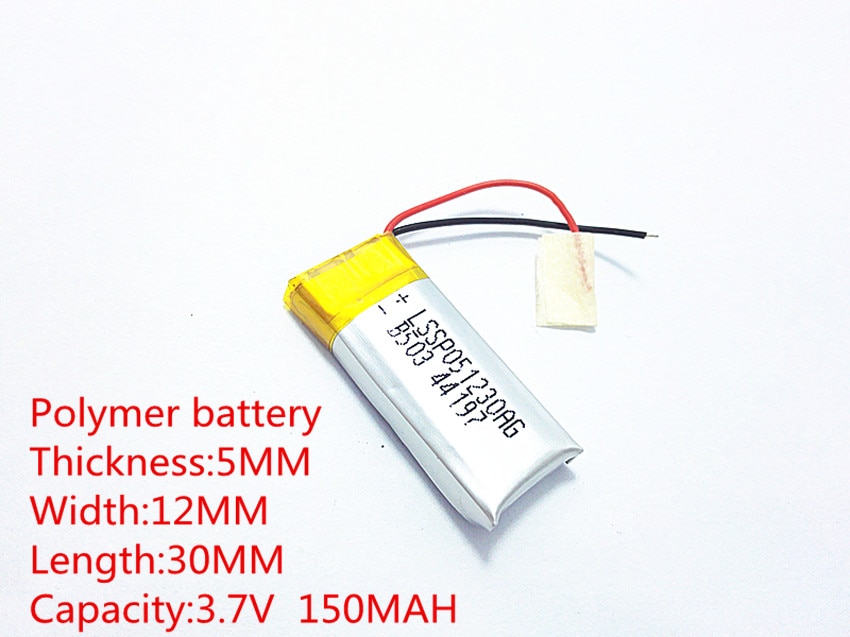 3.7V 150mAh 501230 Lithium Polymer Li-Po Oplaadbare Batterij Voor DOE Mp3 GPS hoofdtelefoon