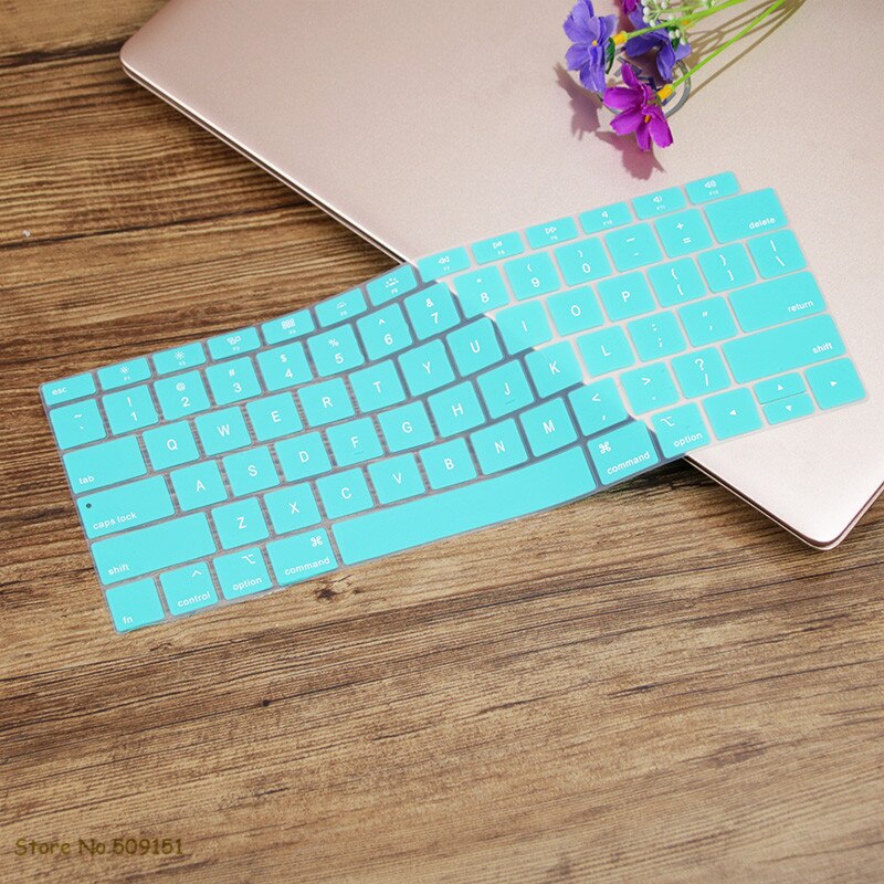 Angielski US Teclado klawiatura Protector pokrywa ochronna skóra dla nowego Apple MacBook Air 13 13.3 cala A1932 2019 2018 Touch ID: Skyblue