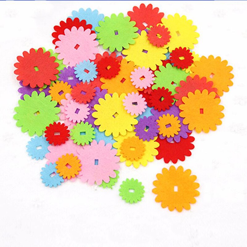 Felt DIY Crafts For Kids Felt Petal Flower Slice Appliques Scrapbooking Home Decor Sewing Accessories Children DIY Package: 2015985