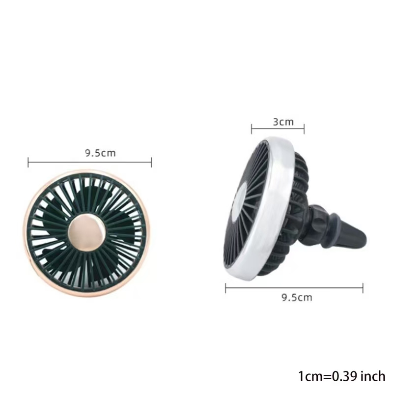 Mini ventilador de coche, ventilador de refrigeración para coche, clip de ventilación de aire USB para coche, ventilador pequeño con iluminación ambiental, ventilador potente eléctrico ajustable de 3 velocidades