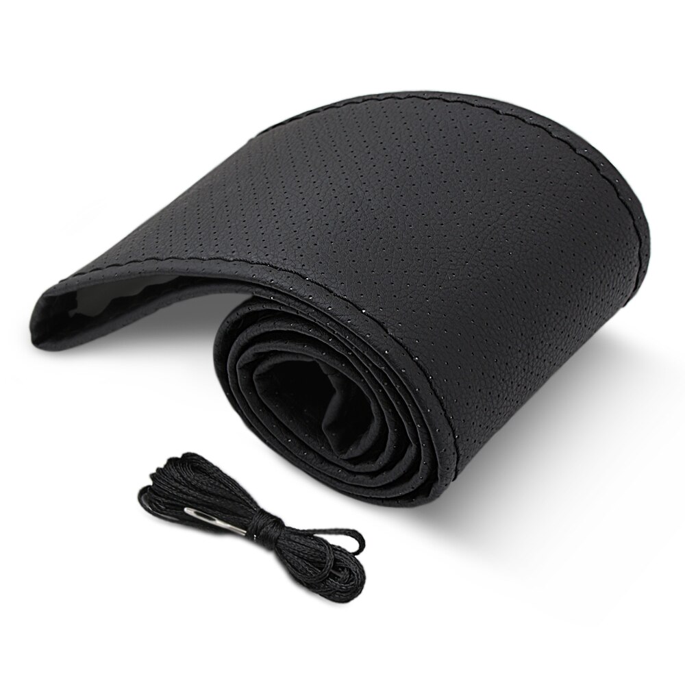 Trenza en la cubierta del volante de cuero para S10 Chevrolet Silverado de las calles tahoo GMC Sierra sonroma Yukon: Black