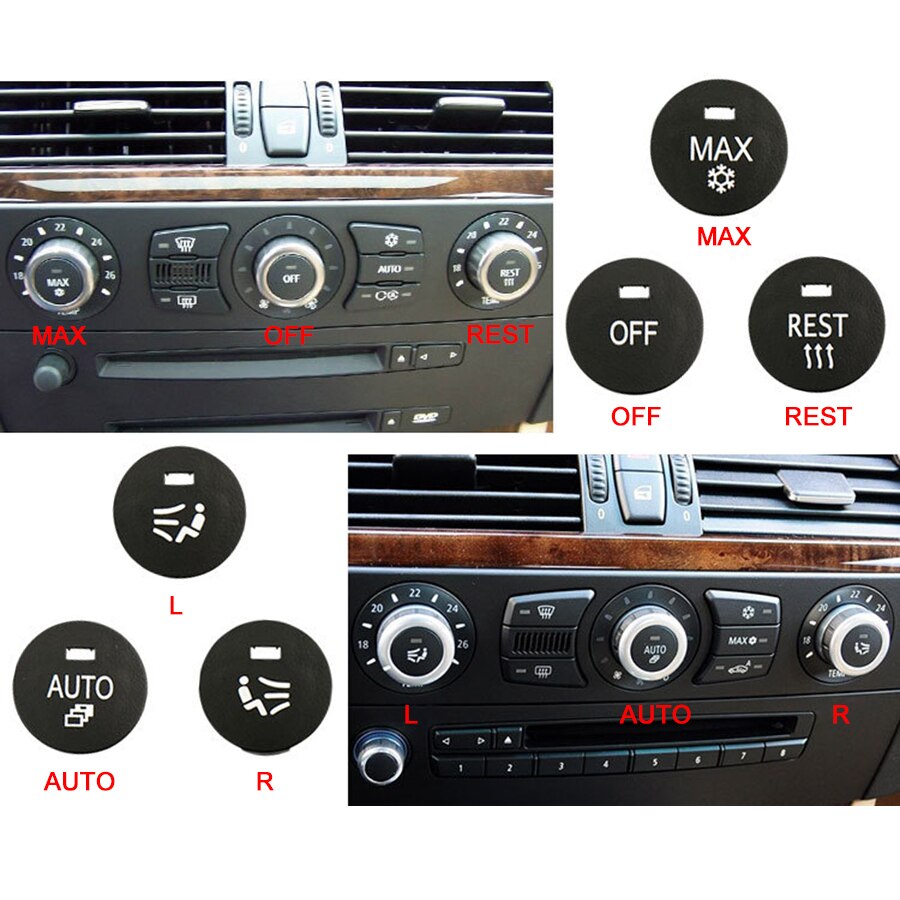 Klimaanlegg panel bryter knapp sentral kontroll knott deksel max auto off hvile sete ventilasjon for bmw 5 serie  e60 03-10