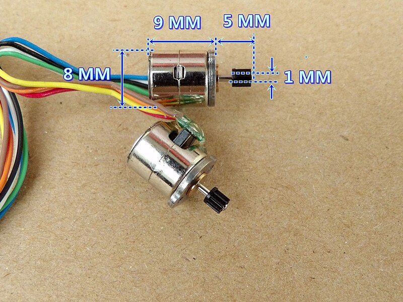 Ensemble de moteurs pas à pas miniatures, deux phases, quatre fils, 8MM