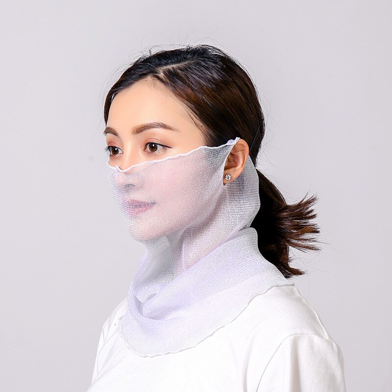 neue Gold seide Gesicht Maske Schutz Frauen Sonne Schals Hals Abdeckung fest drucken Dame Wandern Reiten Mund Schal Ring wickelt: 9