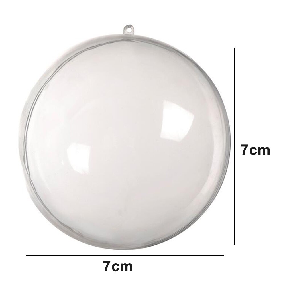 1Pc Clear Plastic Craft Bal Acryl Transparante Bol Snuisterij Kerstballen Kerstversiering Kerstballen 2: 7cm