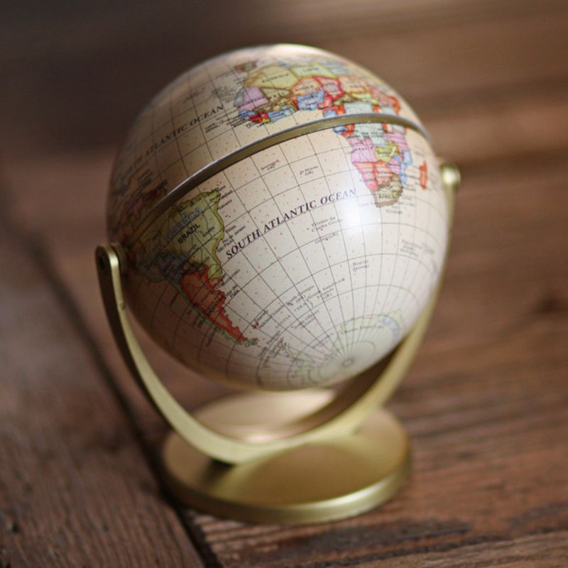 Globo de edición en inglés Vintage, decoración del mapa del mundo, globos de tierra con Base, decoración de oficina y hogar para Aula de Geografía