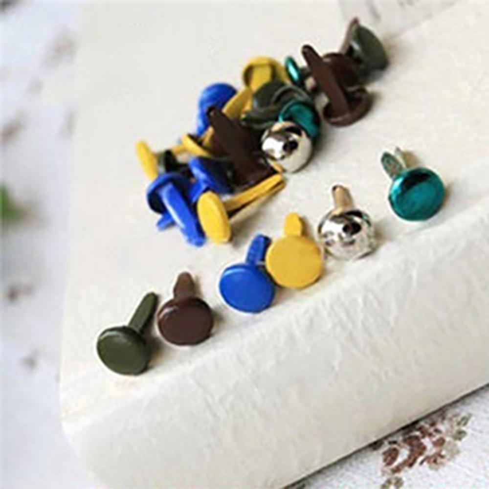 100Pcs Mixed Color Scrapbooking Card Making Craft DIY Round Mini Iron Brads