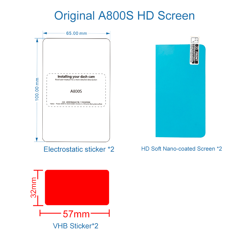 For 70mai Dash Cam A810 A800S 4K Accessory Set Static Sticker 3M Film and Static Stickers Suitable for 70mai A810 Accessory: Beige