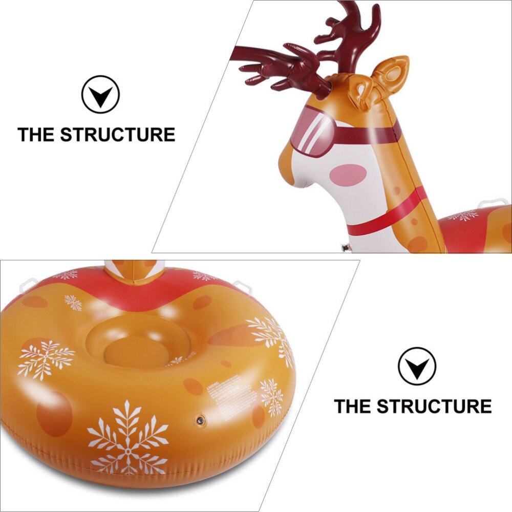 1 Pc Deer Snow Tube Inflatable Snow Tube for Outdoor Kids