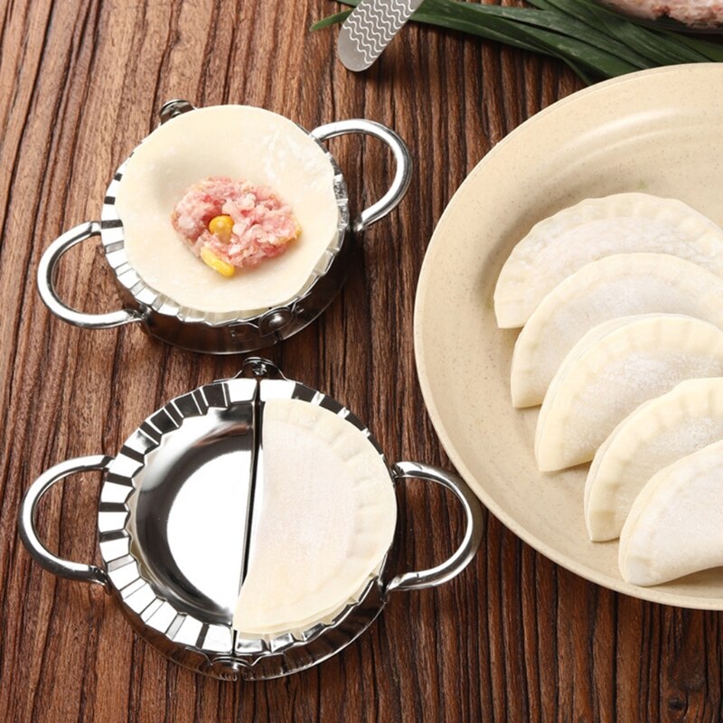 Stainless Steel Dumpling Maker 3 Pcs Small Medium and Large Dumpling Mold Dough Press Cutter Wrapper Pie Crimper Pastry Tools Ra