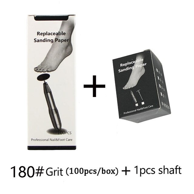 Disco cutícula calo remover ferramenta de substituição lixa para arquivo pé elétrico calo duro remover pedicure pé rasp arquivos: 180grit100pc  1shaft