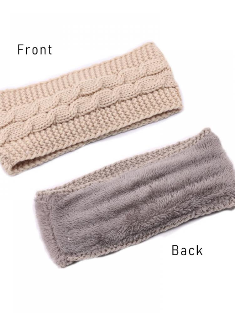 Winter new women's outdoor sports warm ear wide knitted wool headband thickening headscarf daily hair accessories ear warmer