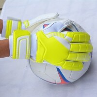 Män fotboll målvaktshandskar för fotboll latex målvaktshandskar fingerskydd förtjockad latex målvakt: Gul / 10