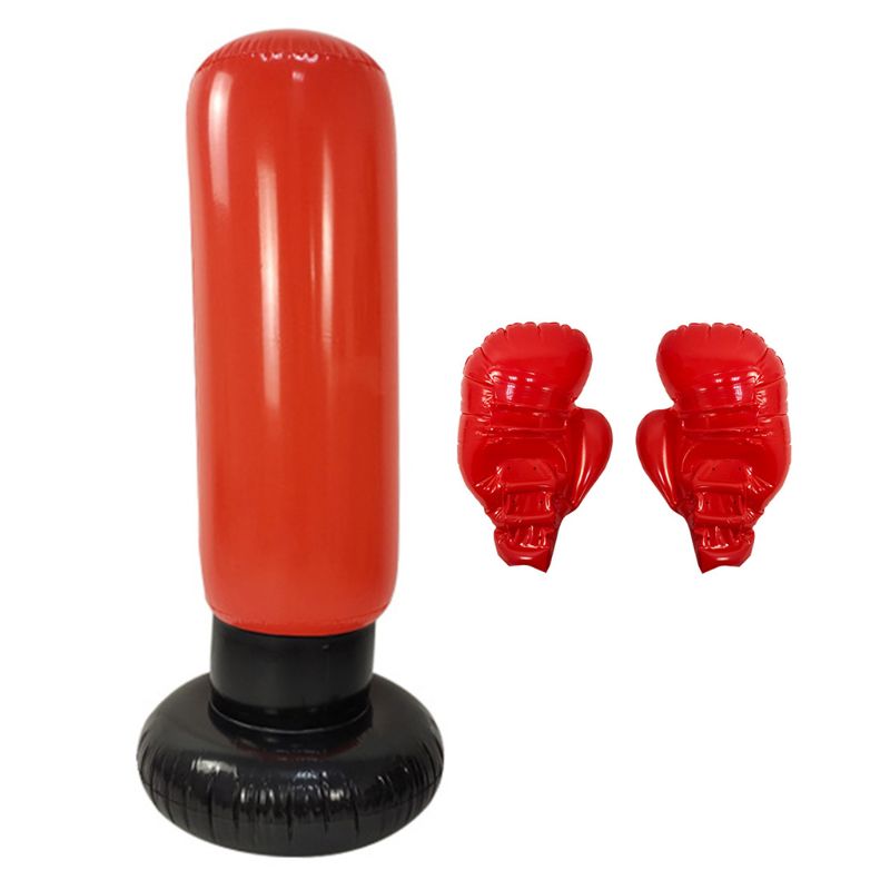 Vertical Boxing Column Standing Punching Bag Inflatable Tumbler Fitness Sandbag