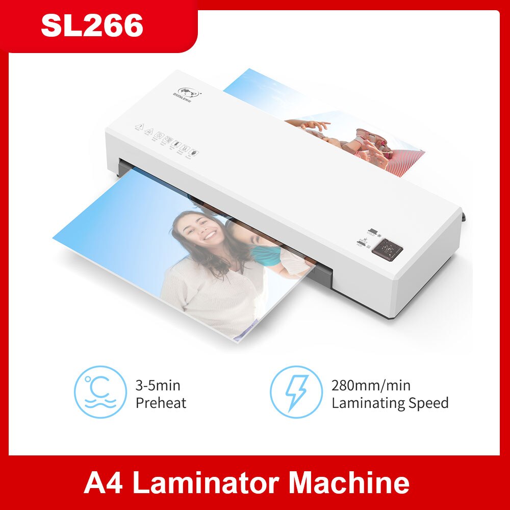 OSMILE SL266 Desktop Laminator Machine Set A4 Size and Cold Lamination 2 Roller System for A4/A5/A6 Laminating Pouches