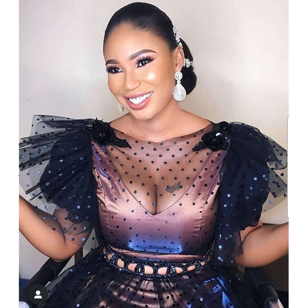 African Dresses Women Party Female Clothing Turkish Evening Dress Dot Print Net Yarn Summer Bazin Riche