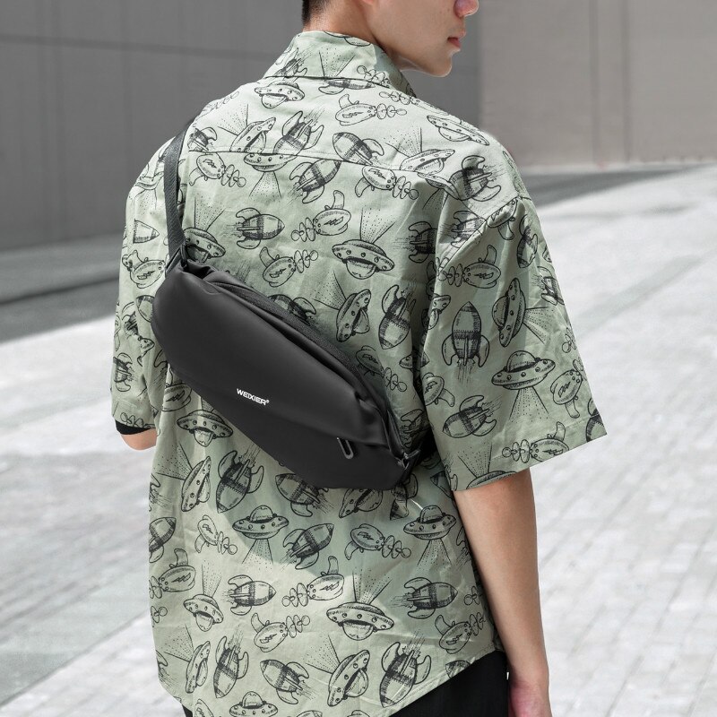 Riñonera impermeable Oxford para hombre, bolso cruzado para deportes al aire libre, informal, de viaje, riñonera trasera