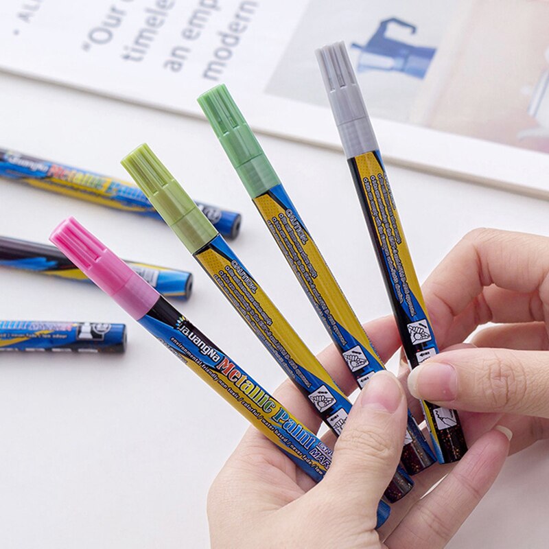 18 Colors Felt-tip Pens Set Metallic Markers For Sketching School Office Stationery Supplies Art Drawing Paints