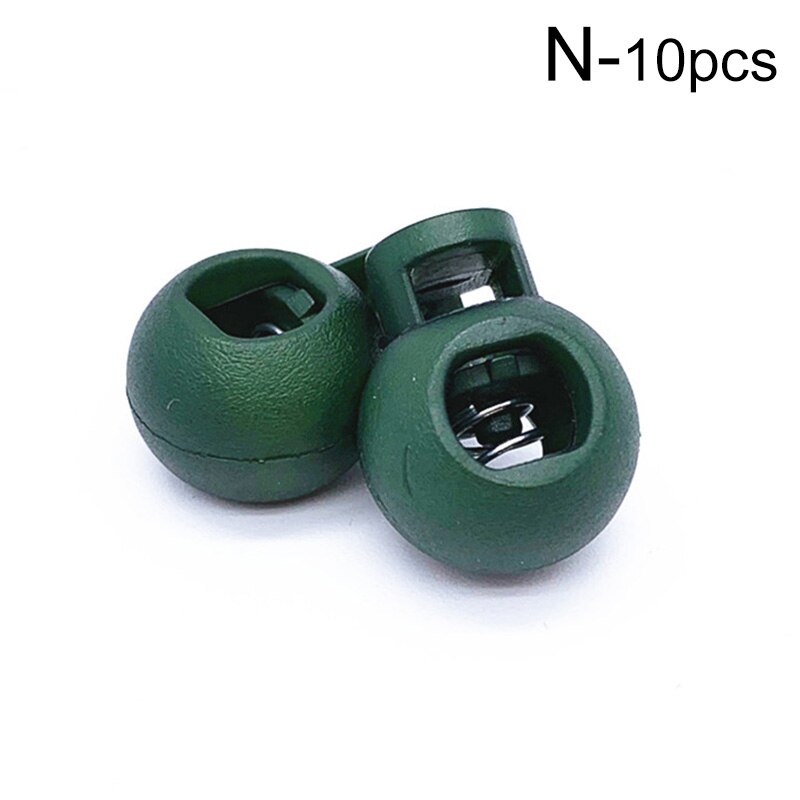 Cierre de cable de resorte de bola redonda de plástico, Clip de tope de cordón ajustable de Color sólido para ropa deportiva, accesorios de ropa DIY, 10 piezas: N