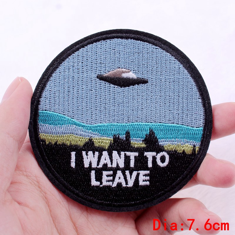 Prajña Ruimte Patches Ijzer Op Astronauten Aliens Ufo Patch Mode Geborduurde Patch Voor Kleding Stickers Applique Decor Diy Patch: Zilver