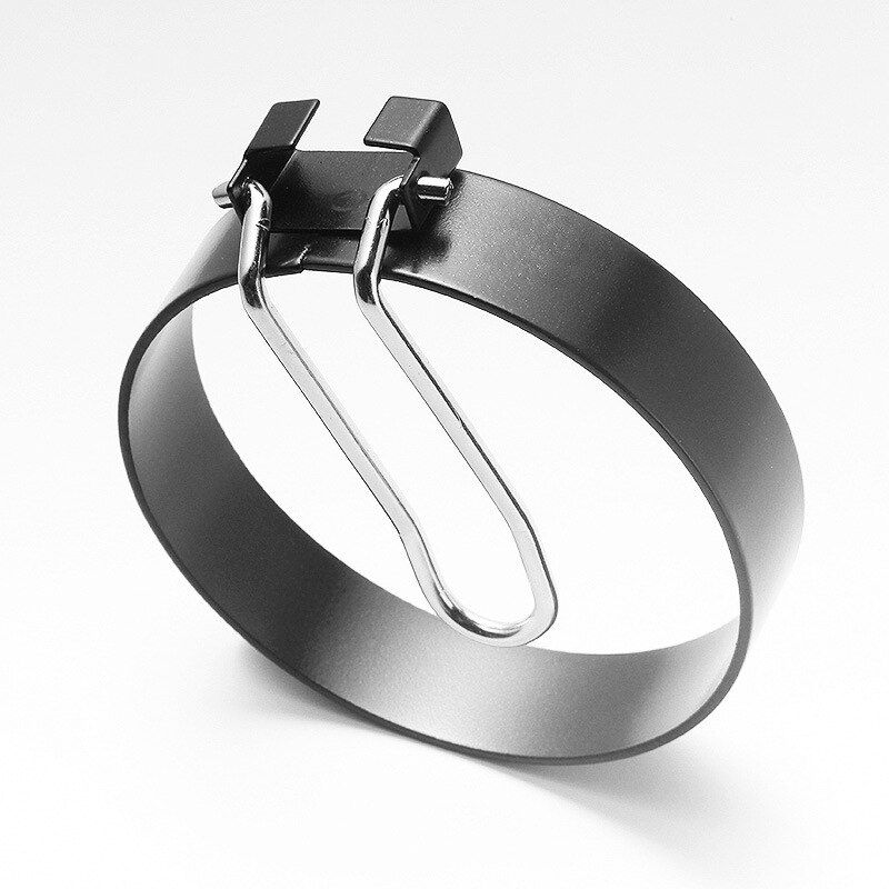 Moldes de Metal negro para freír huevos, moldes redondos para panqueque de huevo frito con mango, molde antiadherente para huevos fritos, accesorio de cocina