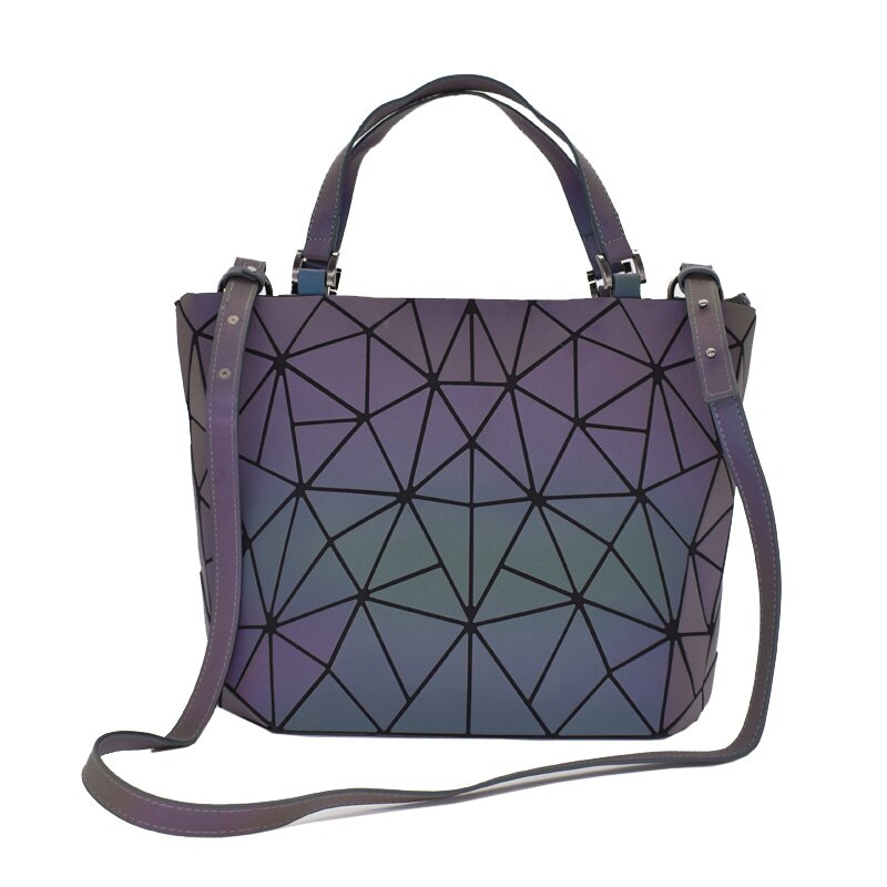 Frauen handtaschen 3 stücke tasche einstellen leucht umhängetaschen für frauen brieftasche Geometrische schulter tasche weibliche geldbörse und handtasche tote: Schulter Taschen