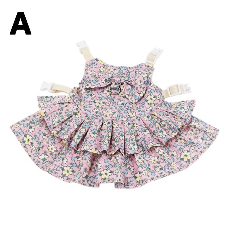 Small Animal Harness Soft Floral skirt Clothes Travel Chest Strap Rabbit Ferret Bunny Hamster Small Pet Supplies Vest Leash Set: 1 / S