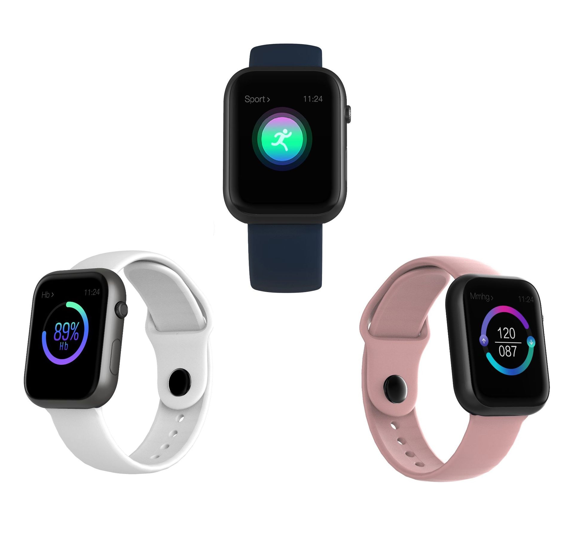 Pulsoximeter ecg smartwatch blodtryk opkaldspåmindelse unormal puls påmindelse søvnmonitor smart armbånd oxymeter