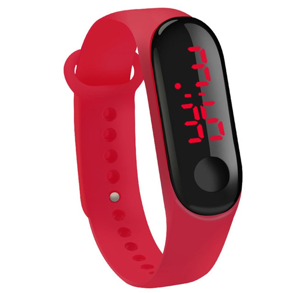 Reloj sencillo con anillo de mano para mujer, Reloj electrónico Led a la deportiva, Reloj deportivo para mujer, , relojes para hombre: Rojo