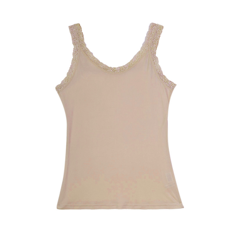 Women silk camis 50% Natural silk and lace camisoles Bottoming shirt Black White Pink TOP